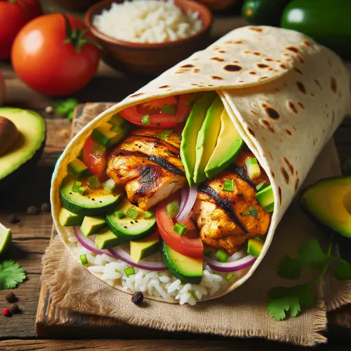 Golden Chicken Avocado Burrito
