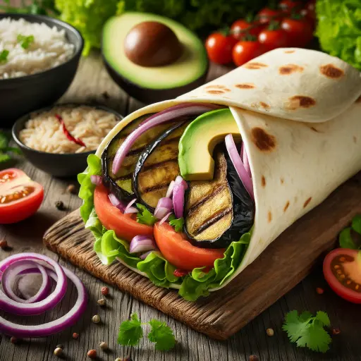 Grilled Eggplant and Avocado Burrito (VG, GF, DF)